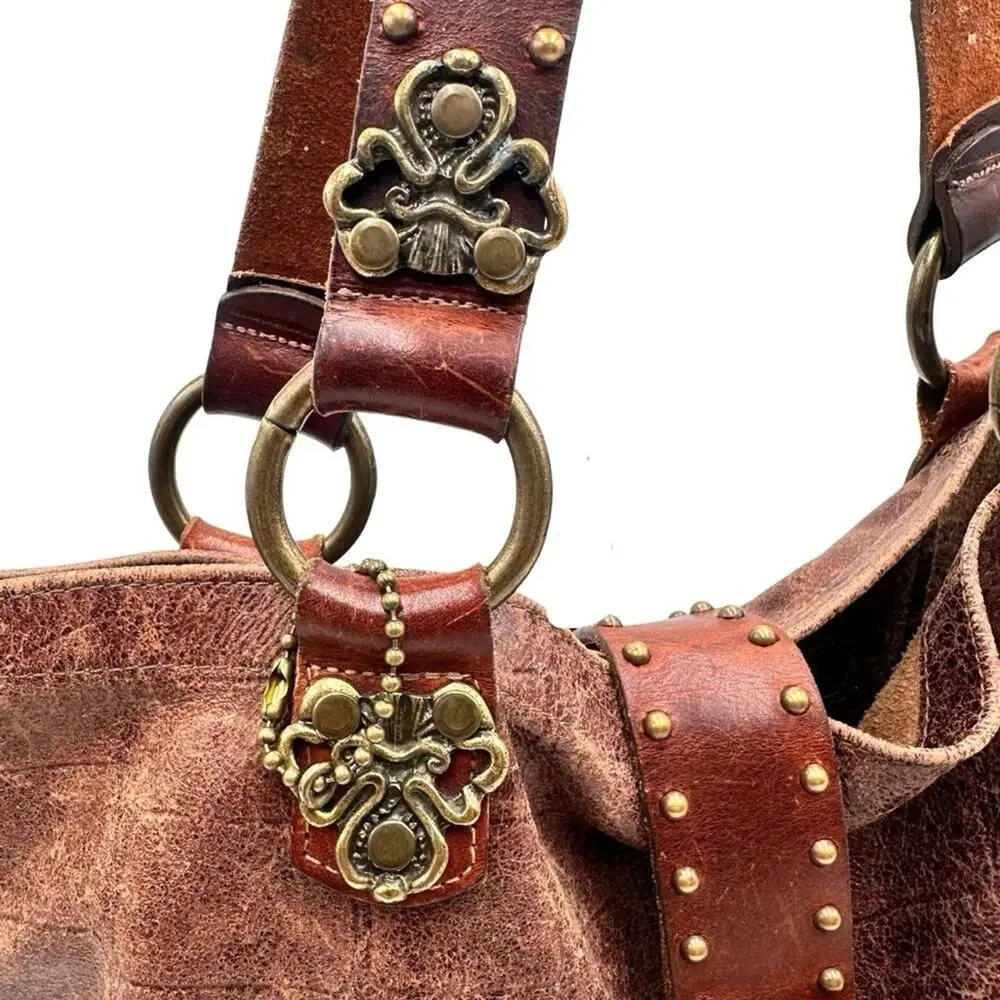 Leatherock USA Genuine Leather Shoulder Bag Chocolate Brown Made in USA